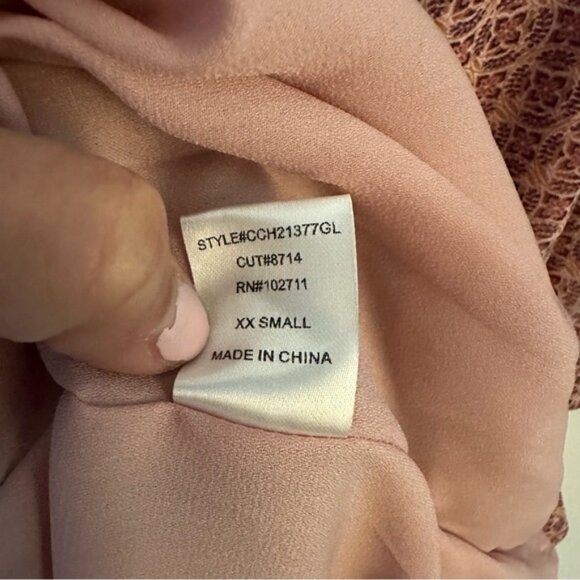 Gibsonlook | Dusty Rose & Mauve Long Sleeve Maxi Tiered Dress Size XXS - Picture 11 of 11